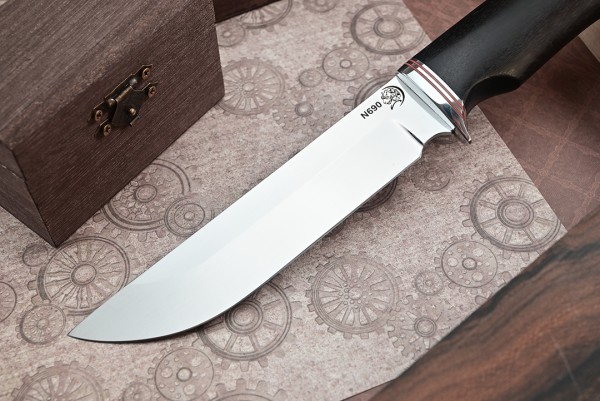 Нож Турист, клинок из стали Bohler N690, рукоять дюраль, морёный граб